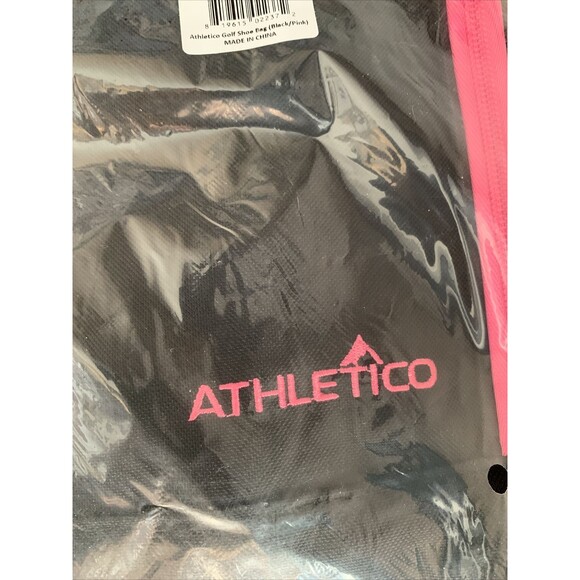 Athletico Golf Shoe Bag – Black/Pink – New in Package – Sports Shoe Tote - Picture 2 of 3